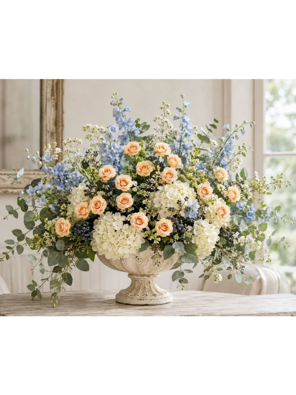 Peach Apricot Mini Spray Roses, Artificial Rose Stems, Small Faux Flowers for Wr